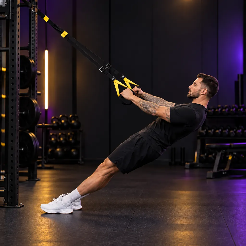 Тяга к груди в петлях TRX