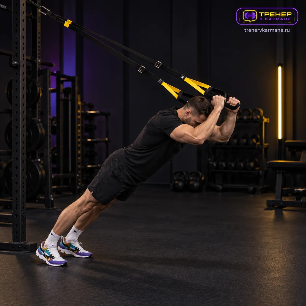 Разгибание рук в петлях TRX