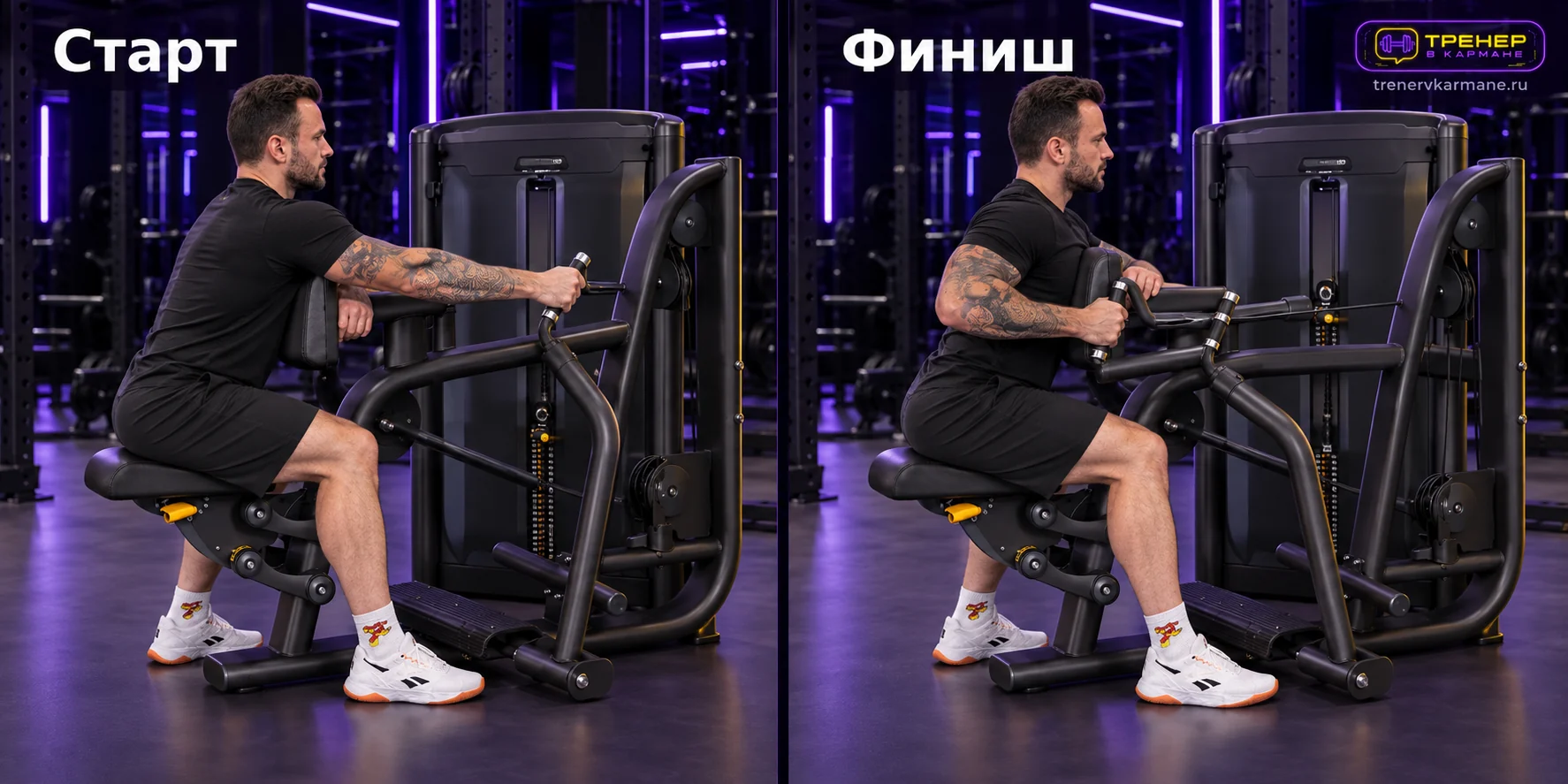 Горизонтальная тяга блочная с упором одной рукой